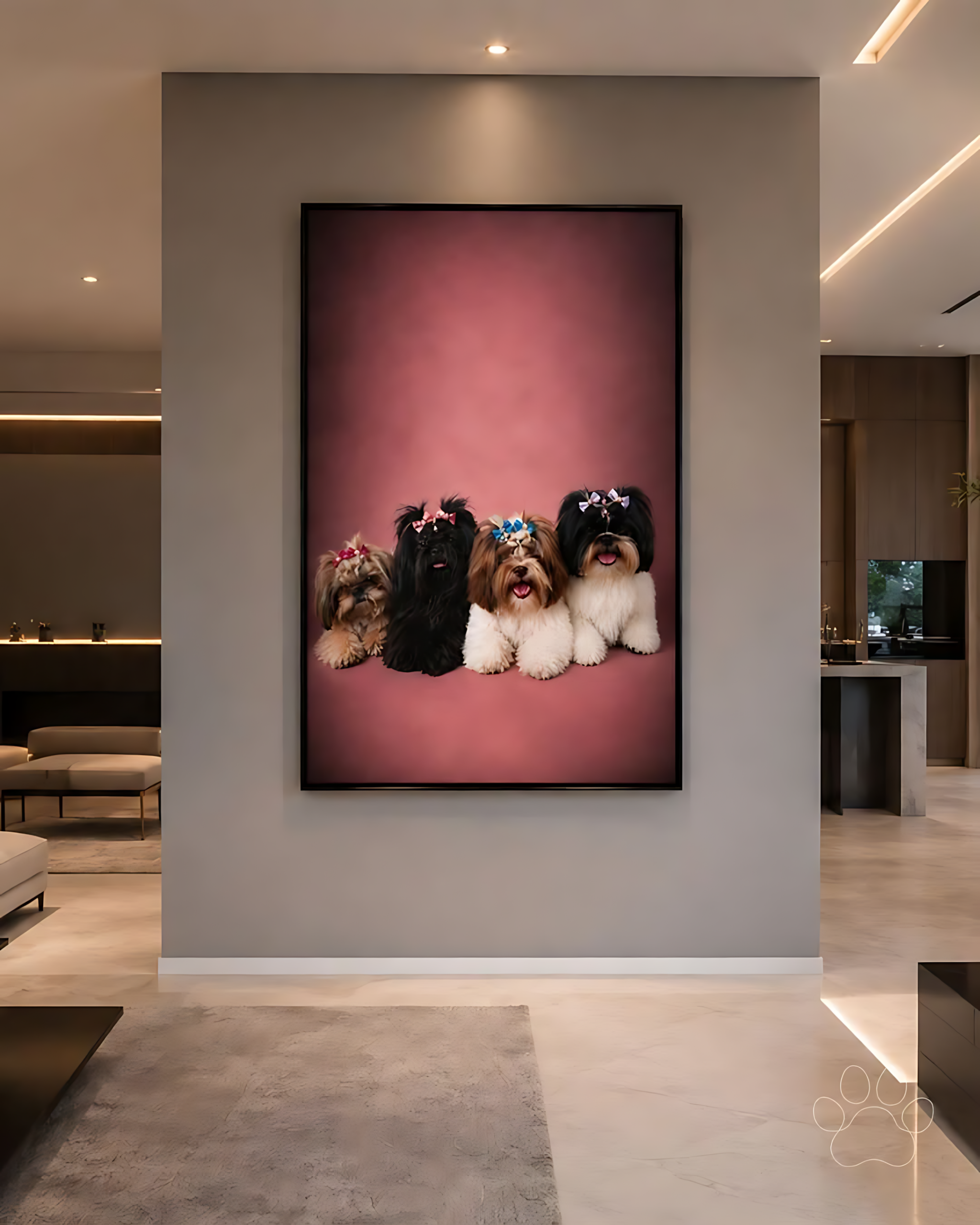 Canvas personalizado com pet em ambiente decorado